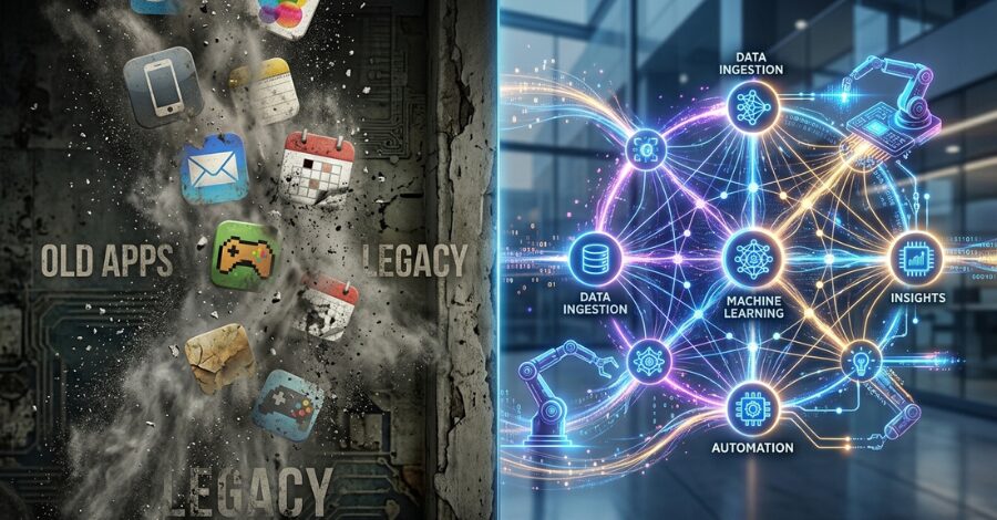 A Morte dos Apps: Como os Fluxos de IA Estão Substituindo o Software Tradicional