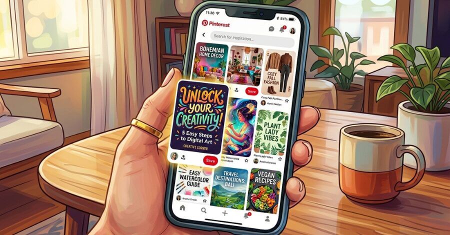 Como Criar Pins Virais no Pinterest com Canva e IA em 2026 1 Por Que o Design do Pin Define o Alcance