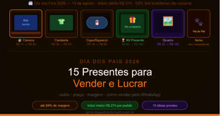 Presentes de Dia dos Pais Personalizados: 15 Ideias para Vender e Lucrar em 2026