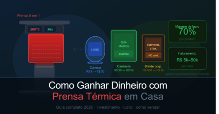 Como Ganhar Dinheiro com Prensa Térmica em Casa em 2026 (Guia Completo)