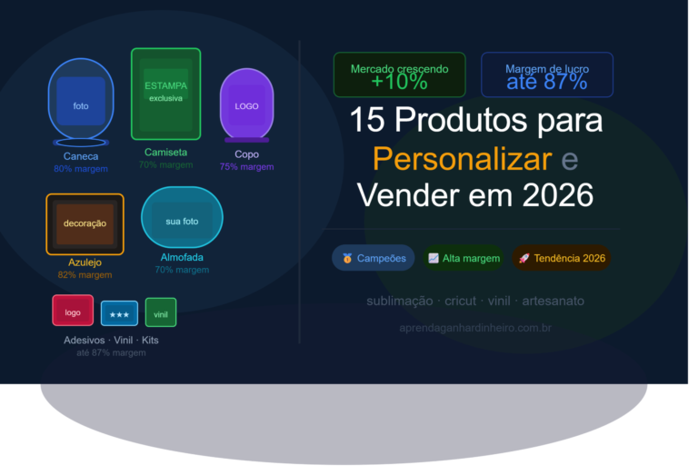 15 Melhores Produtos para Personalizar e Vender em 2026 (com Lucro Real)